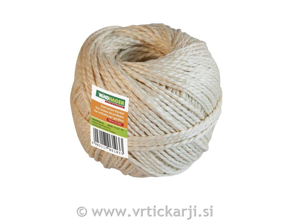  Vrv iz sisala, 2,5 mm, 150 m, bela