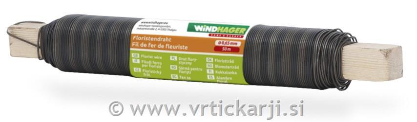 Windhager Vrtna žica za floriste,črna, 0,65mm/ 50m