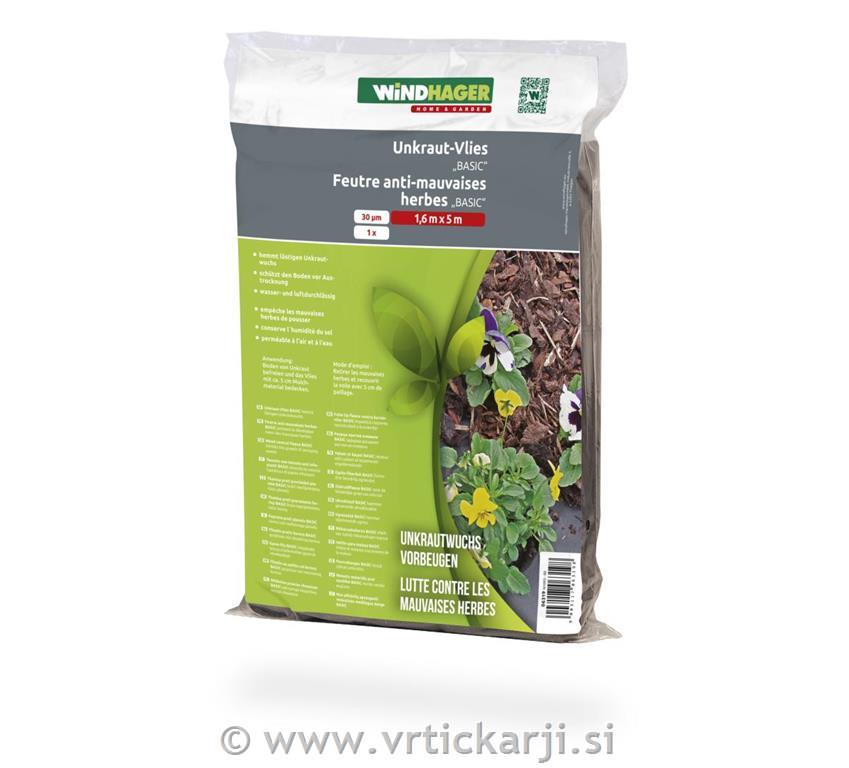 Windhager Koprena proti plevelu Basic, 5x1,6m,črna